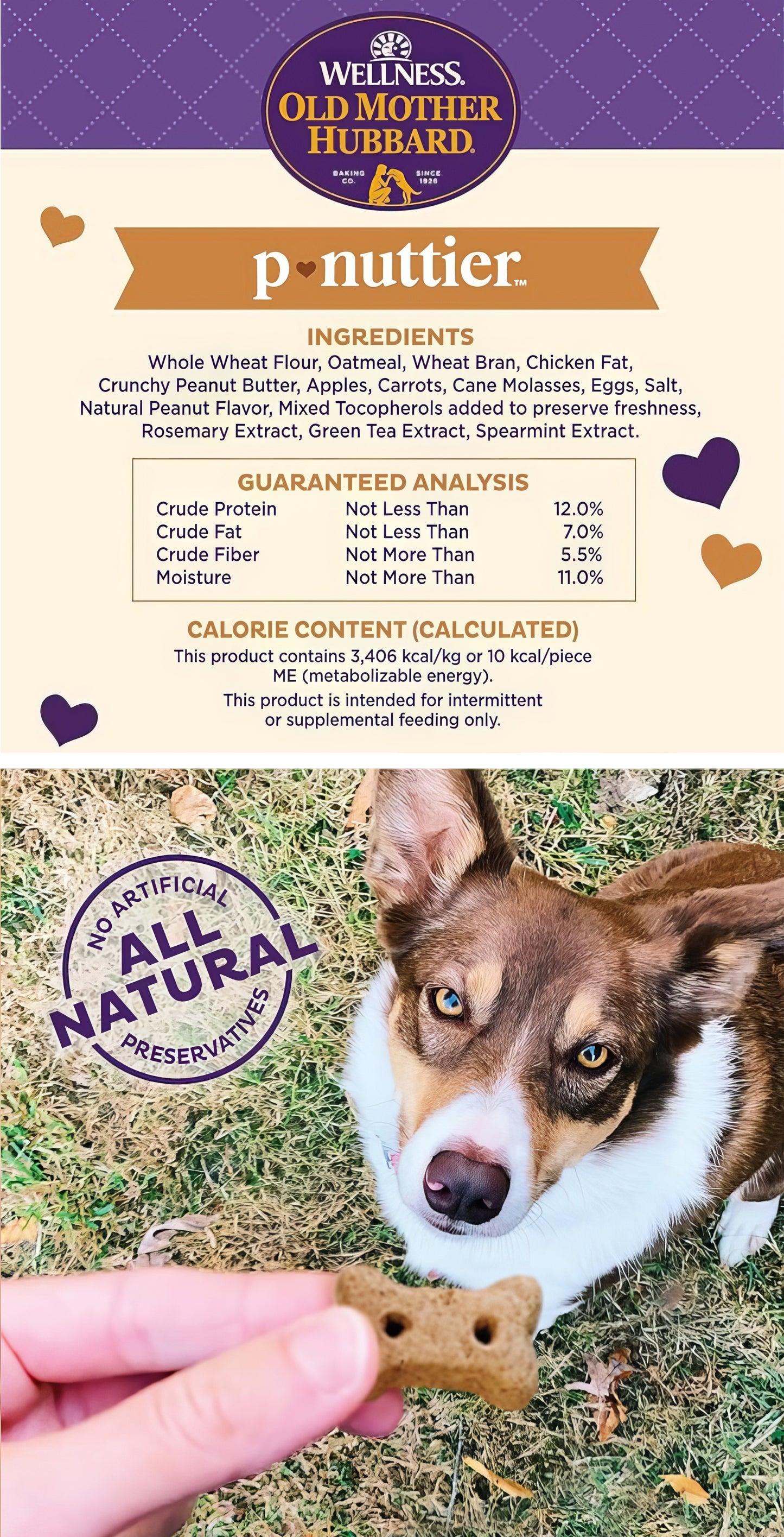 Natural Dog Treats, Peanut Butter Flavor